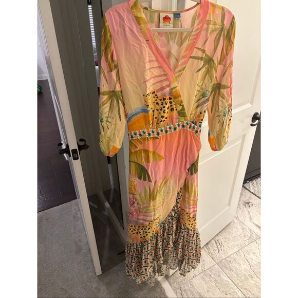 Anthropologie Farm Rio Tropical Wrap Maxi Dress LPet $268 - Picture 3 of 9